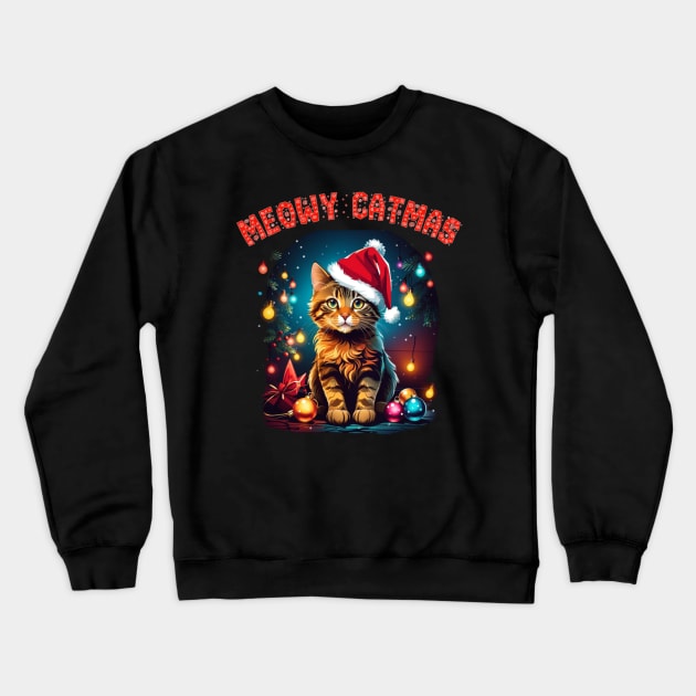 Meowy Catmas Crewneck Sweatshirt by sukhendu.12